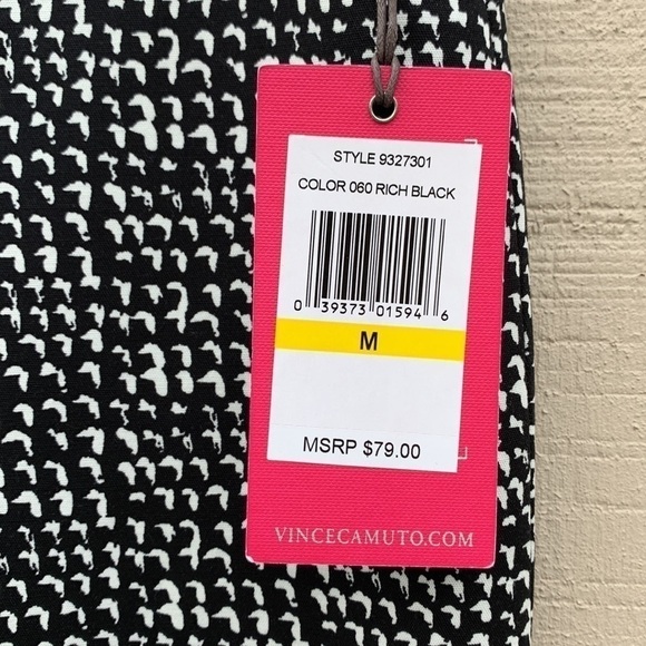 VINCE Camuto Rich Black/White Print Pull-On Ankle Pants - Picture 5 of 16